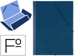 Carpeta de gomas Saro Folio 3 solapas PVC azul